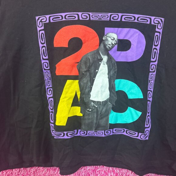 2Pac Color Spell Out Fresh Out the Joint Hip Hop Crop Top 2X - Picture 2 of 4